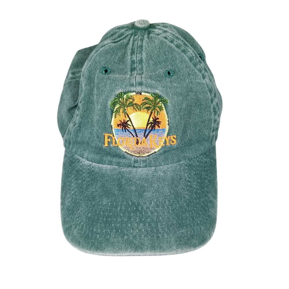 Distinctive Headwear Mens Green Washed Twill‎ Florida Keys Baseball Cap